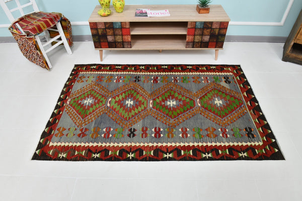 Turkish Kilim Old Rug 4’0’’ x 6’3’’