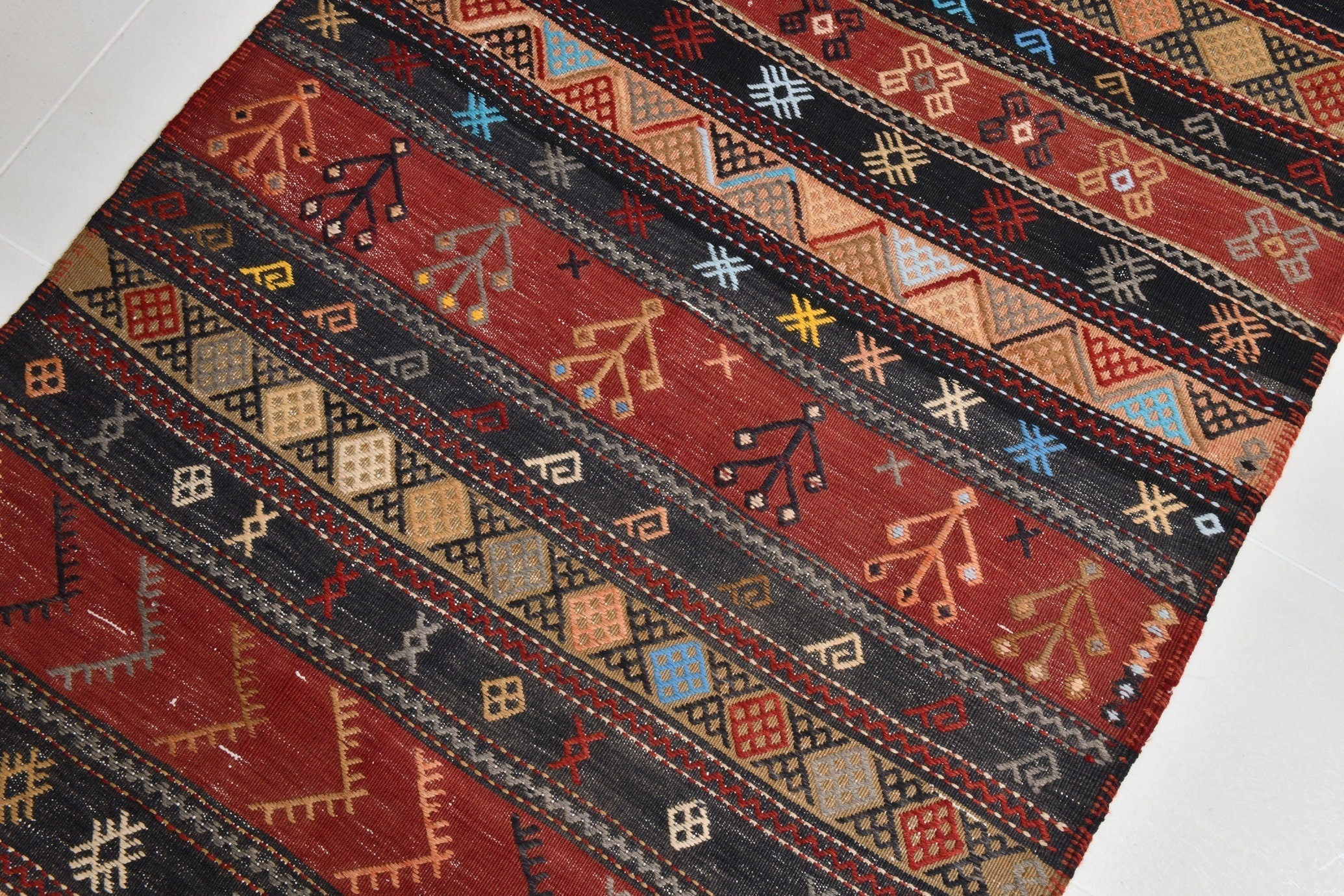 Turkish Kilim Old Rug 4’1’’ x 12’6’’