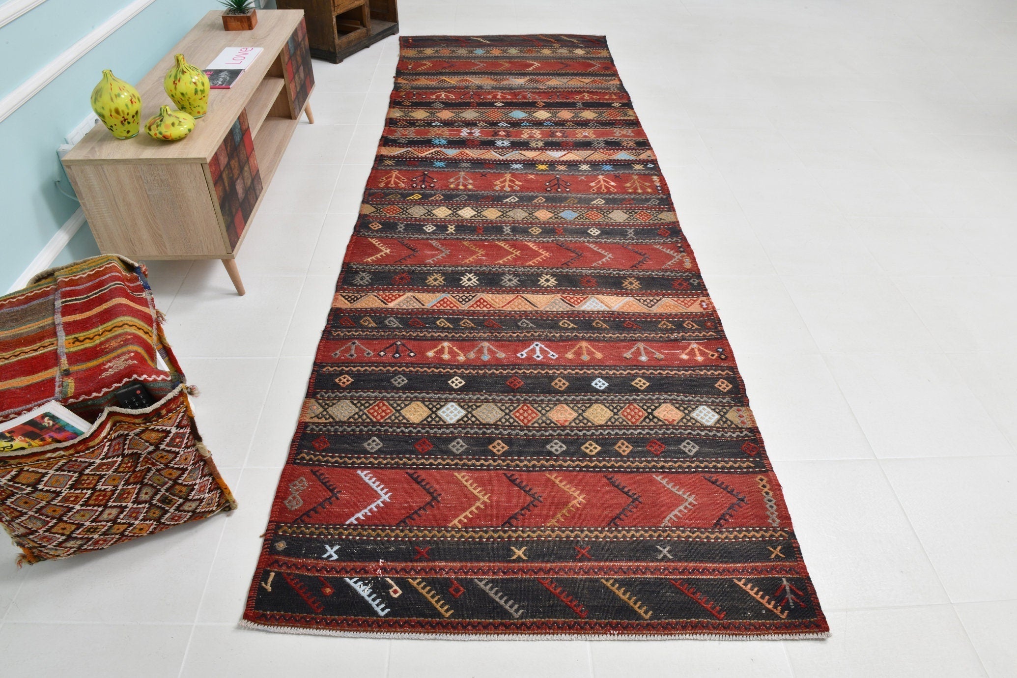 Turkish Kilim Old Rug 4’1’’ x 12’6’’