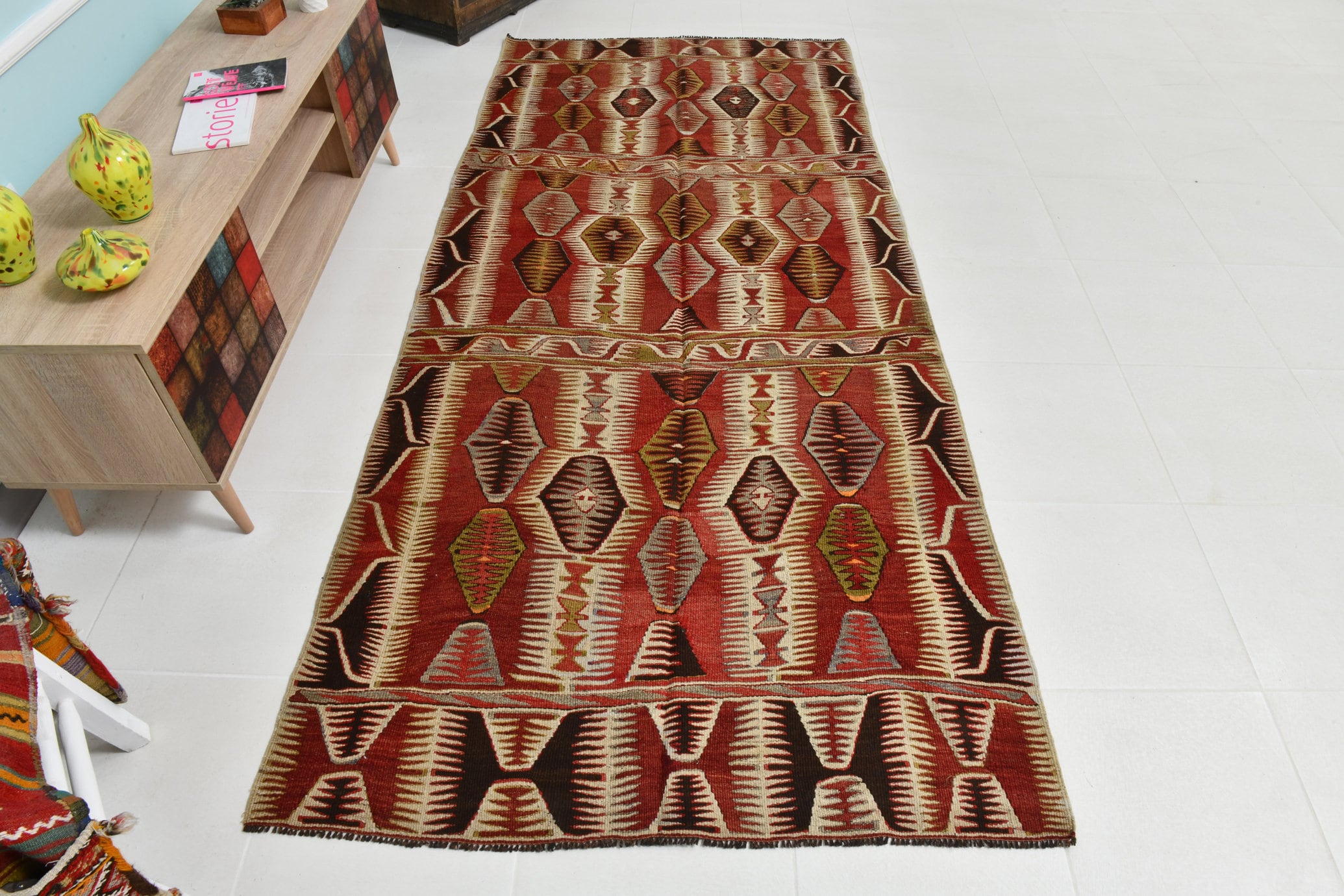 Turkish Kilim Old Rug 4’1’’ x 8’12’’