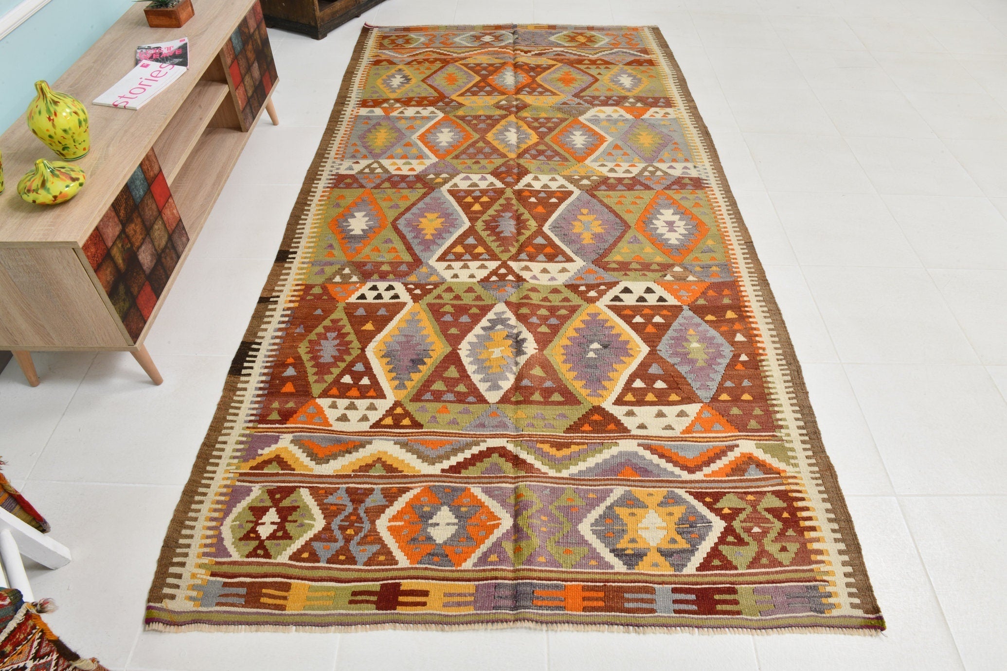 Turkish Kilim Old Rug 4’11’’ x 9’7’’