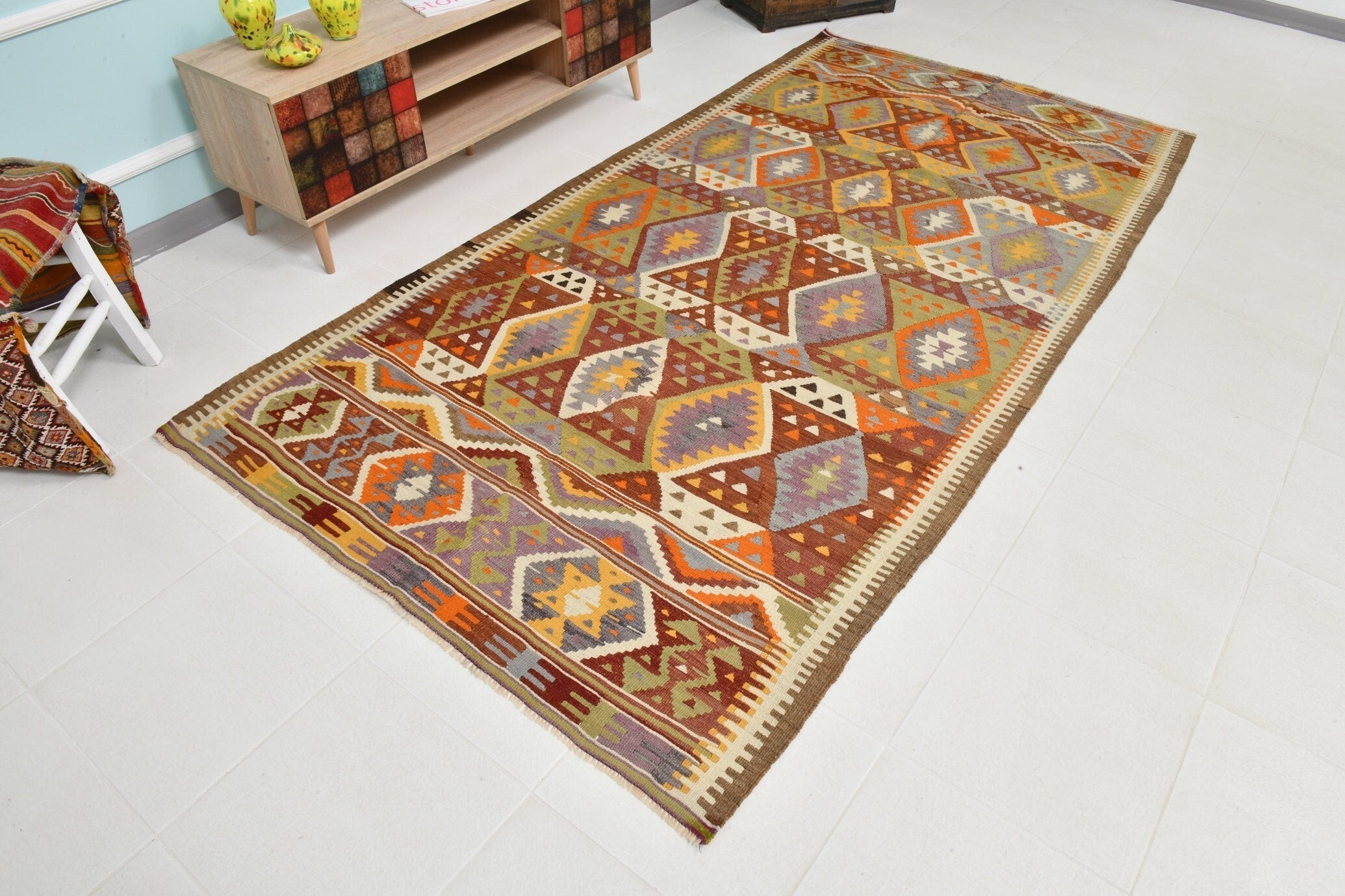 Turkish Kilim Old Rug 4’11’’ x 9’7’’