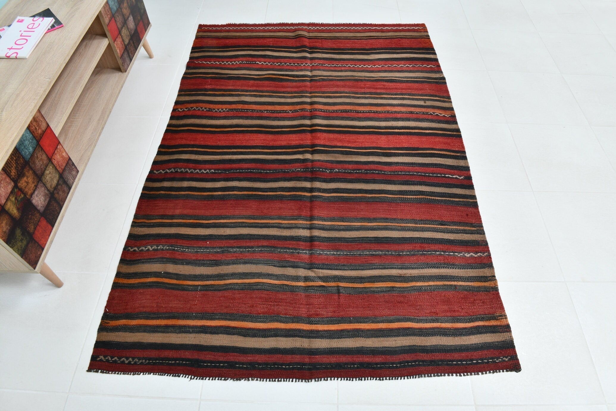 Turkish Kilim Old Rug 4’4’’ x 6’6’’