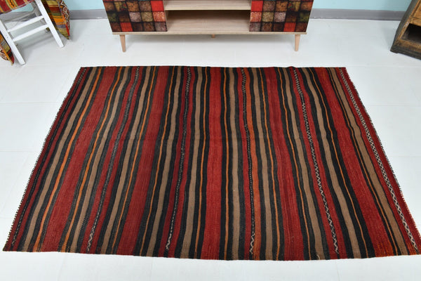Turkish Kilim Old Rug 4’4’’ x 6’6’’