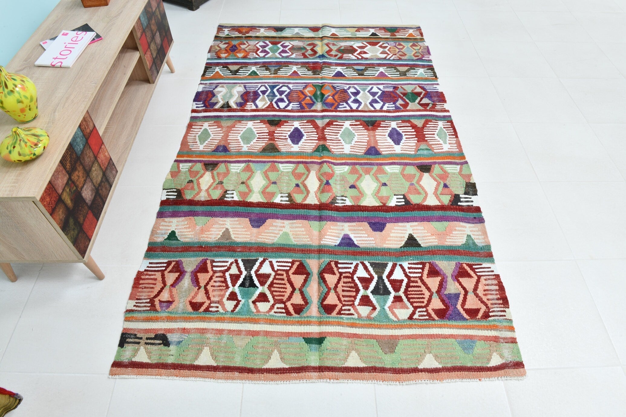 Turkish Kilim Old Rug 4’4’’ x 7’5’’