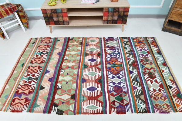 Turkish Kilim Old Rug 4’4’’ x 7’5’’