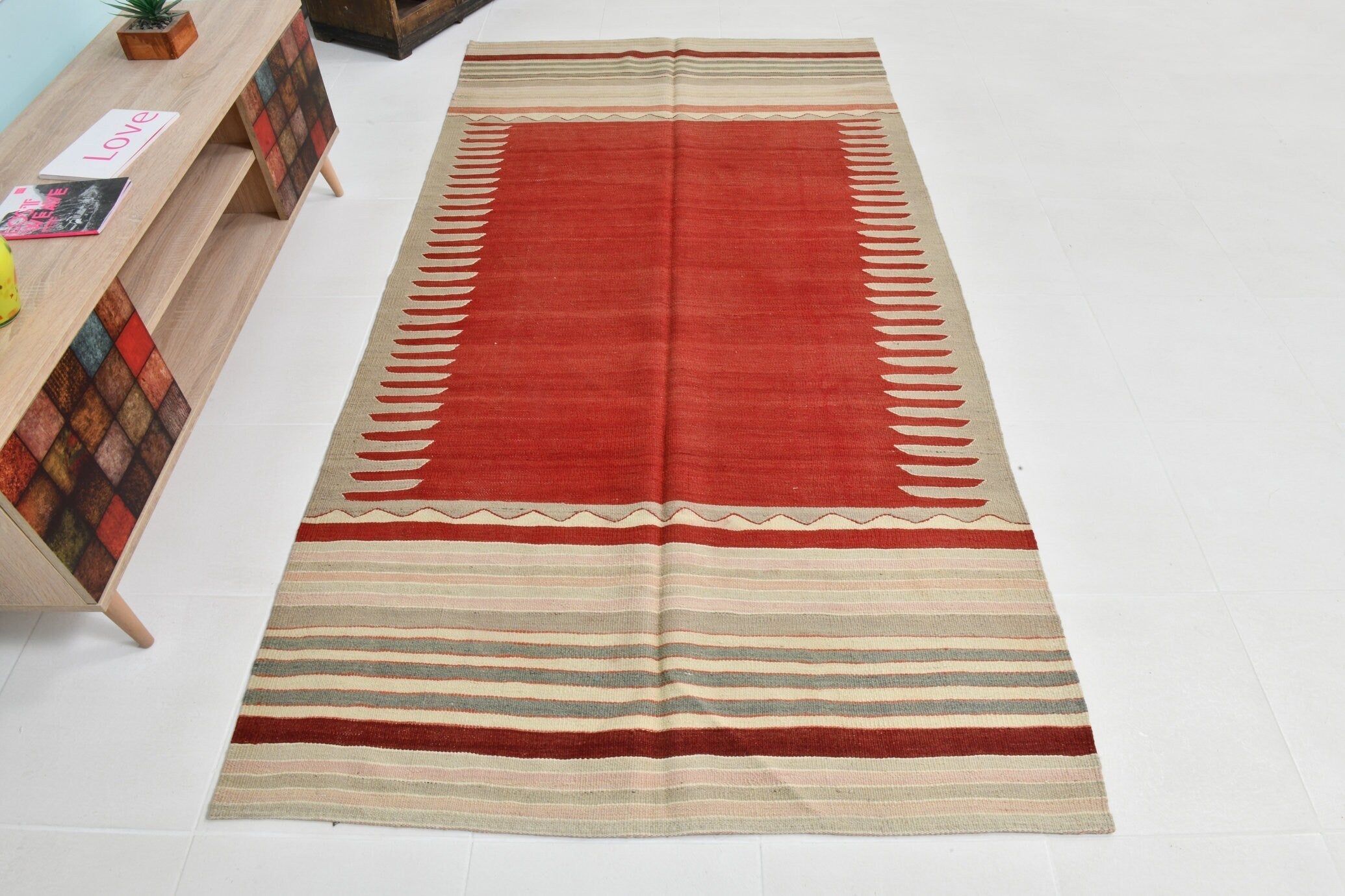 Turkish Kilim Old Rug 4’4’’ x 8’4’’