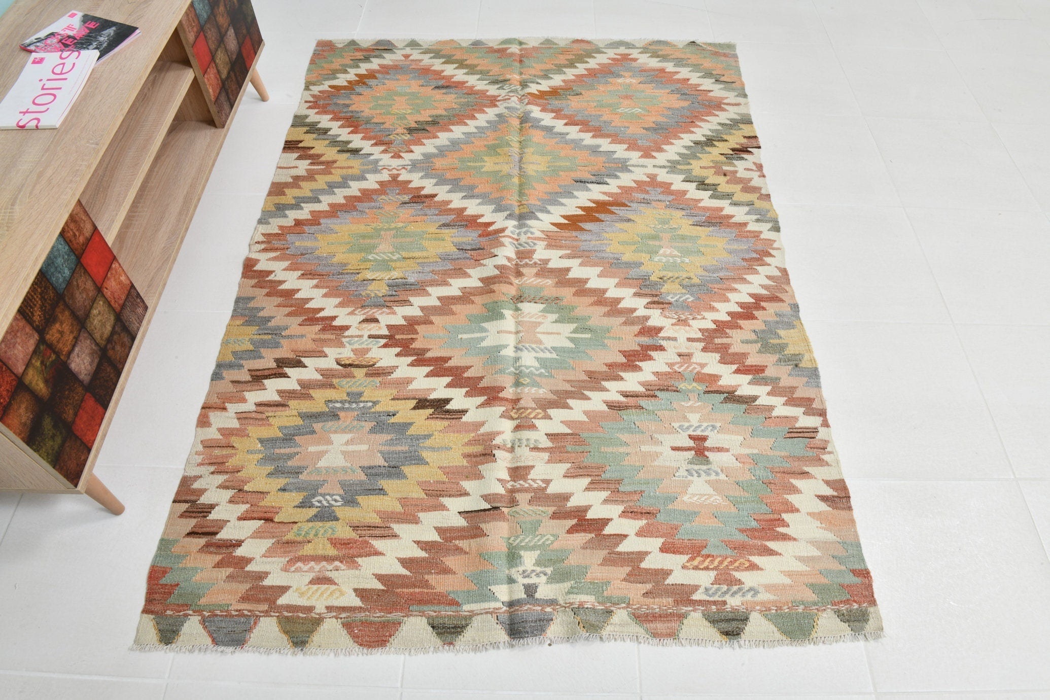 Turkish Kilim Old Rug 4’5’’ x 6’4’’