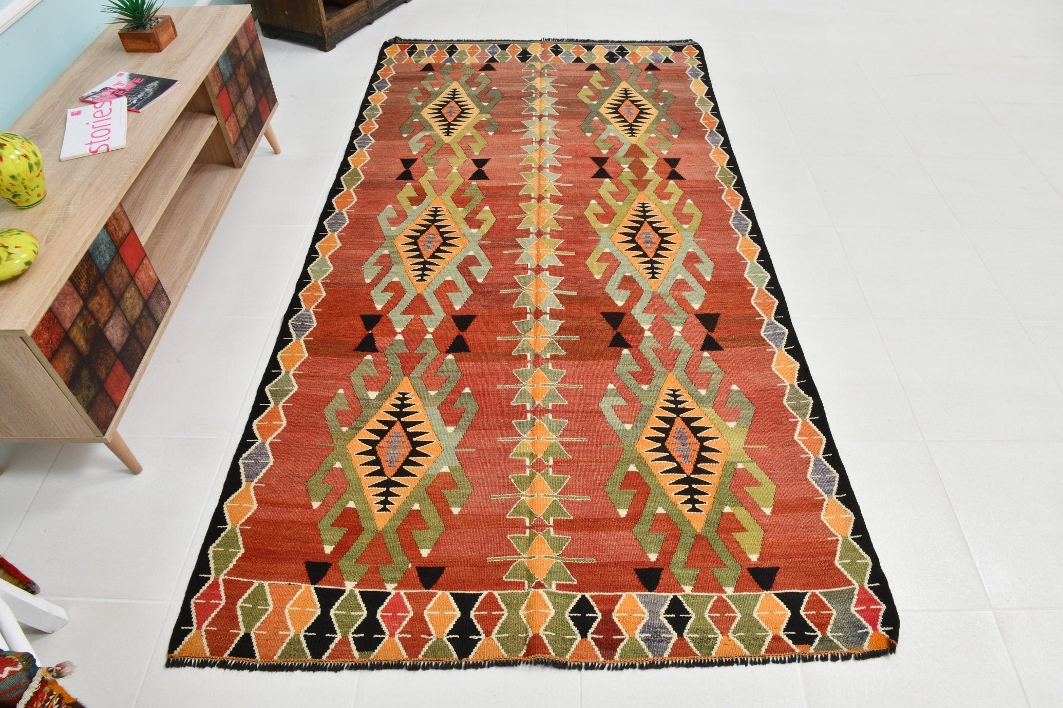 Turkish Kilim Old Rug 4’6’’ x 8’6’’
