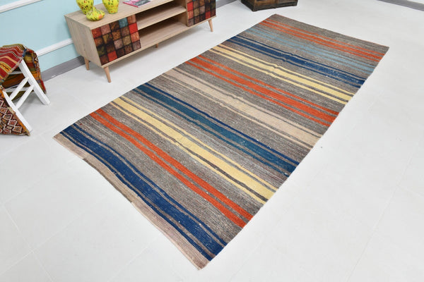 Turkish Kilim Old Rug 4’8’ x 9’4’