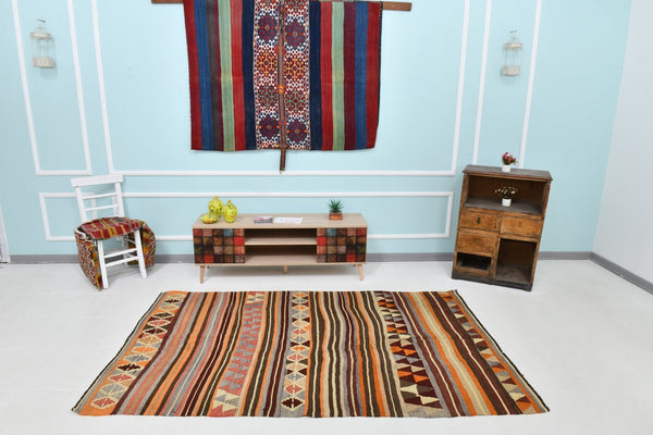 Turkish Kilim Old Rug 4’9’’ x 7’8’’