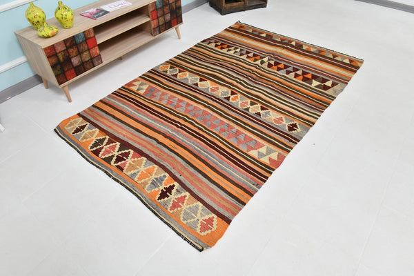 Turkish Kilim Old Rug 4’9’’ x 7’8’’