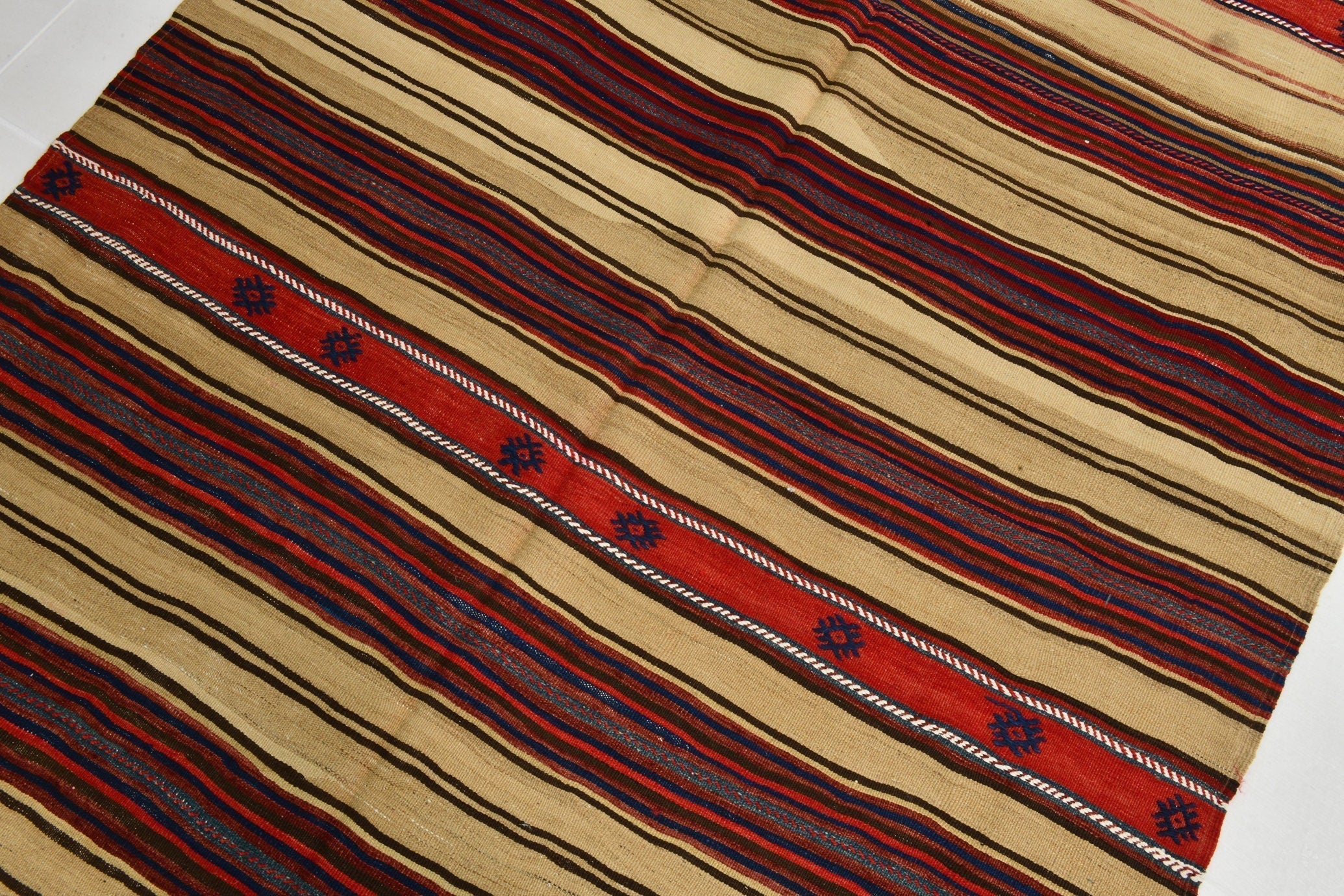 Turkish Kilim Old Rug 5’1’ x 8’4’
