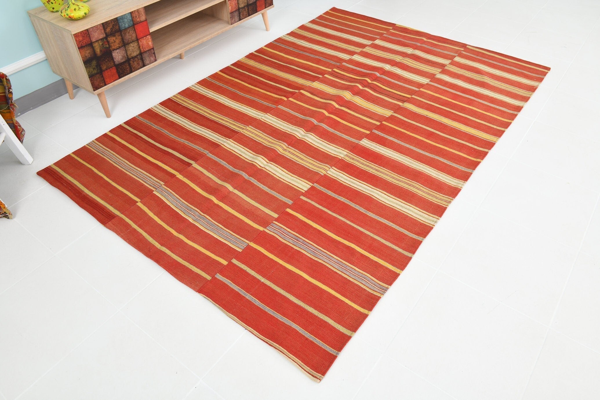 Turkish Kilim Old Rug 5’3’’ x 8’0’’