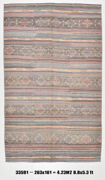 Turkish Kilim Old Rug 5’3’’ x 8’8’’