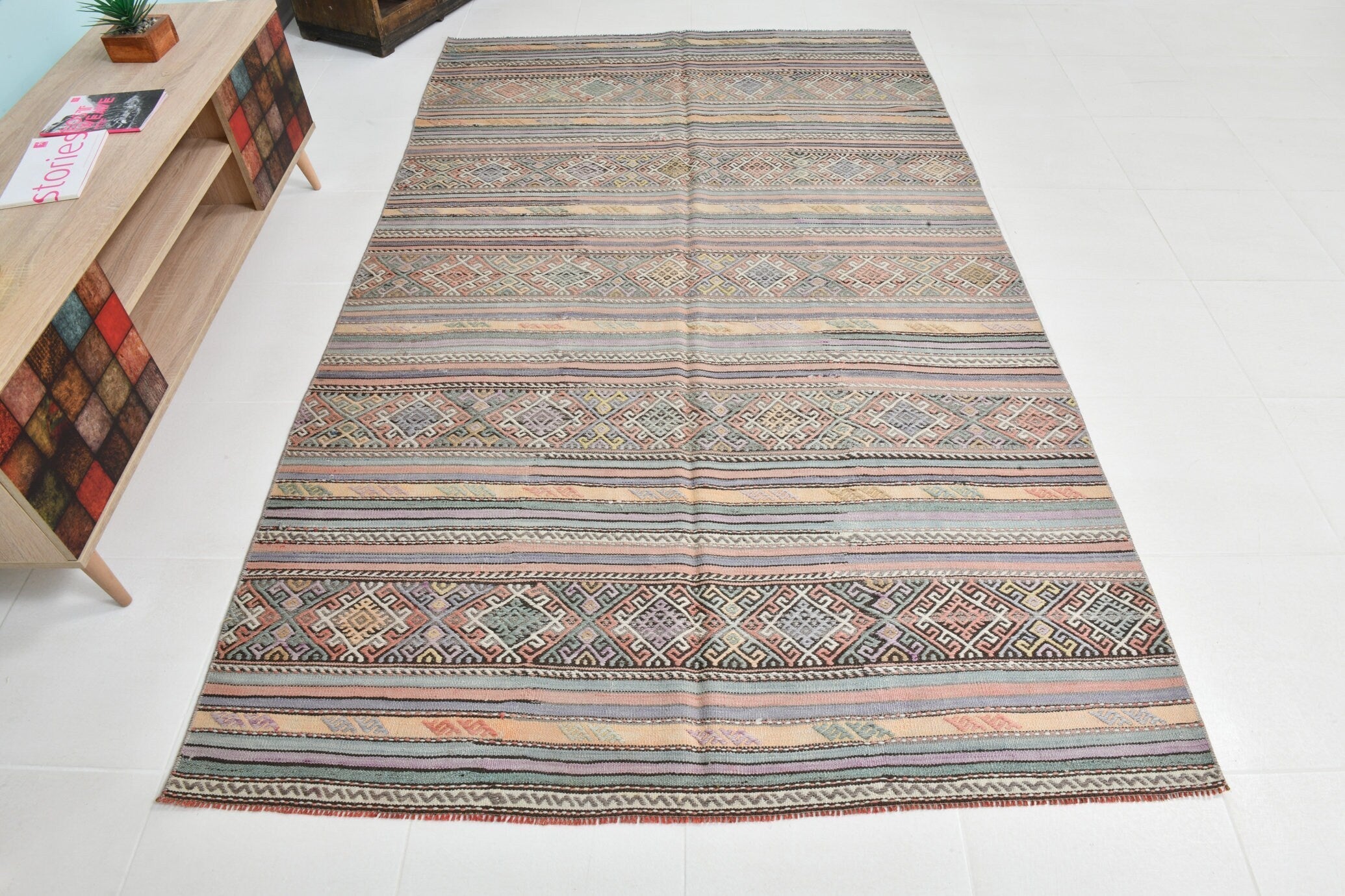 Turkish Kilim Old Rug 5’3’’ x 8’8’’