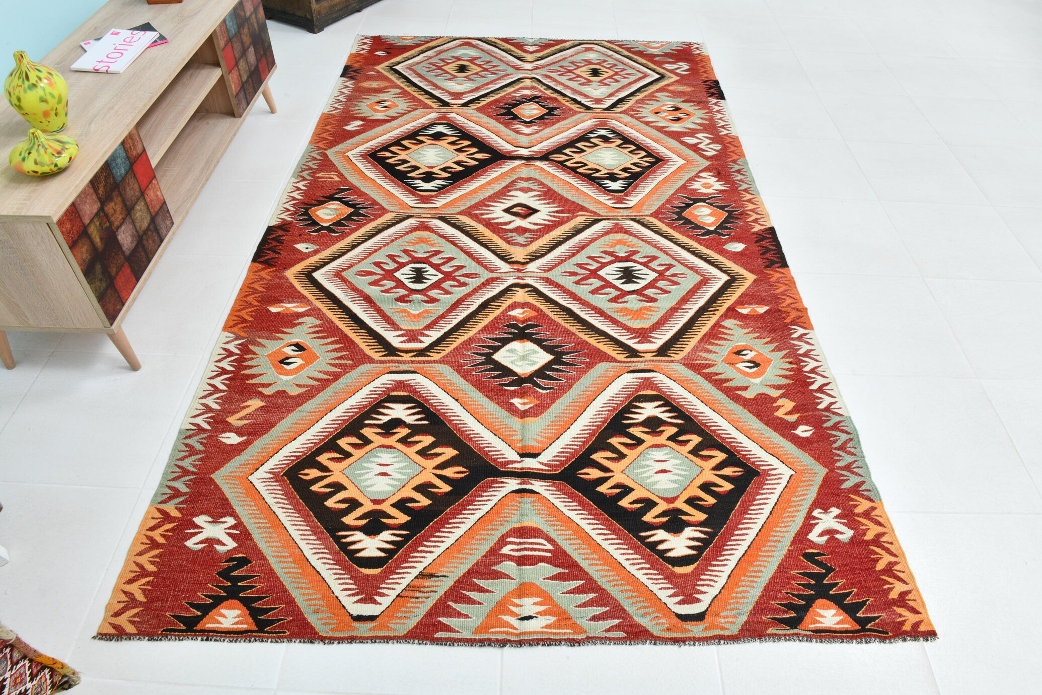 Turkish Kilim Old Rug 5’3’ x 9’0’