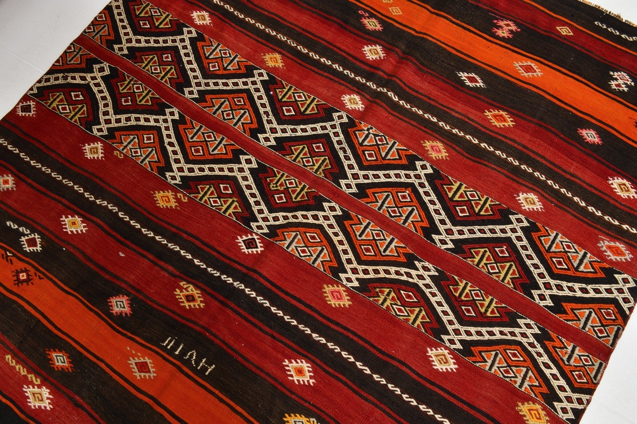 Turkish Kilim Old Rug 5’4’ x 5’10’