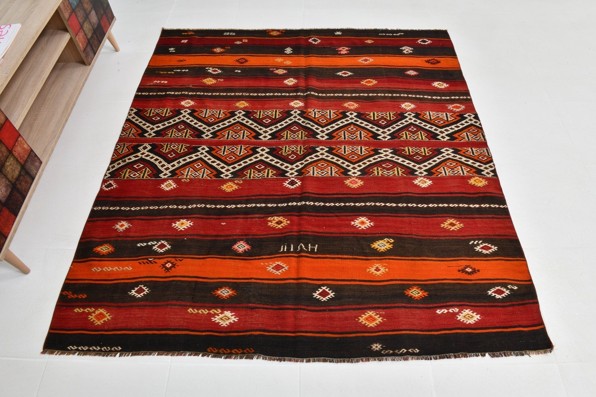 Turkish Kilim Old Rug 5’4’ x 5’10’