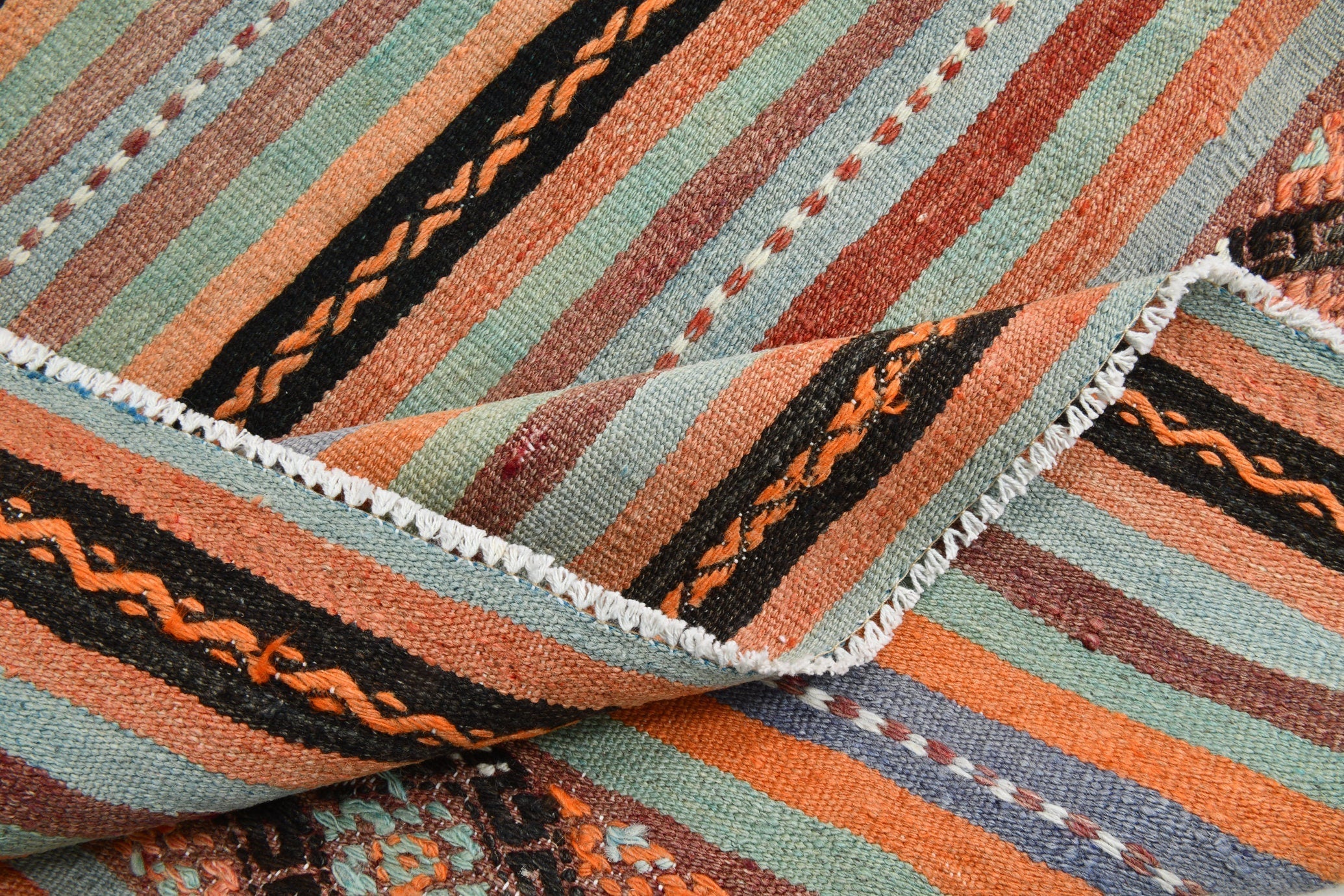 Turkish Kilim Old Rug 7’12’ x 6’1’
