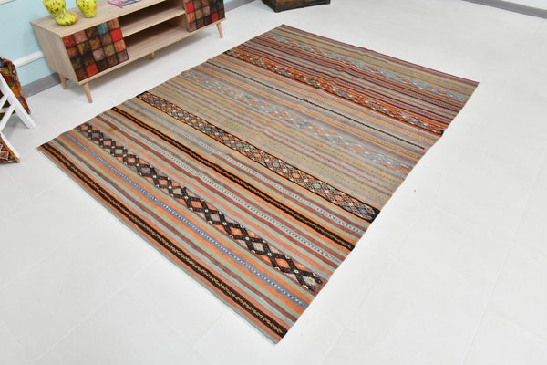 Turkish Kilim Old Rug 7’12’ x 6’1’