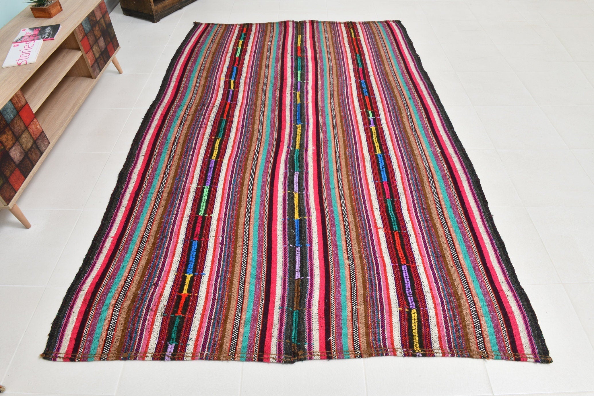 Turkish Kilim Old Rug 8’9’ x 5’9’