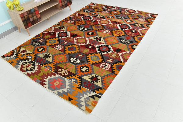 Turkish Kilim Old Rug 9’0’’ x 6’0’’
