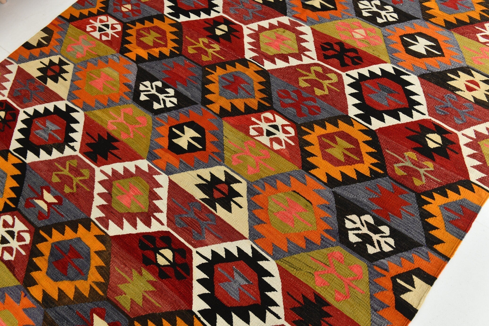Turkish Kilim Old Rug 9’0’’ x 6’0’’