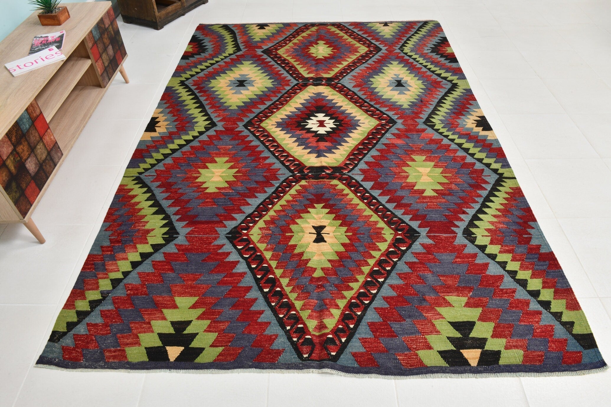 Turkish Kilim Old Rug 9’1’’ x 6’2’’