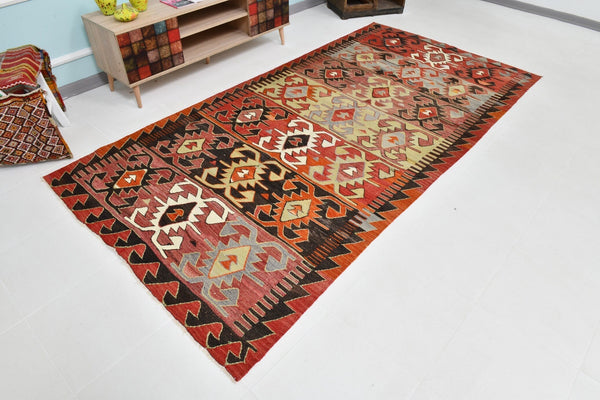 Turkish Kilim Old Rug 9’11’ x 4’12’