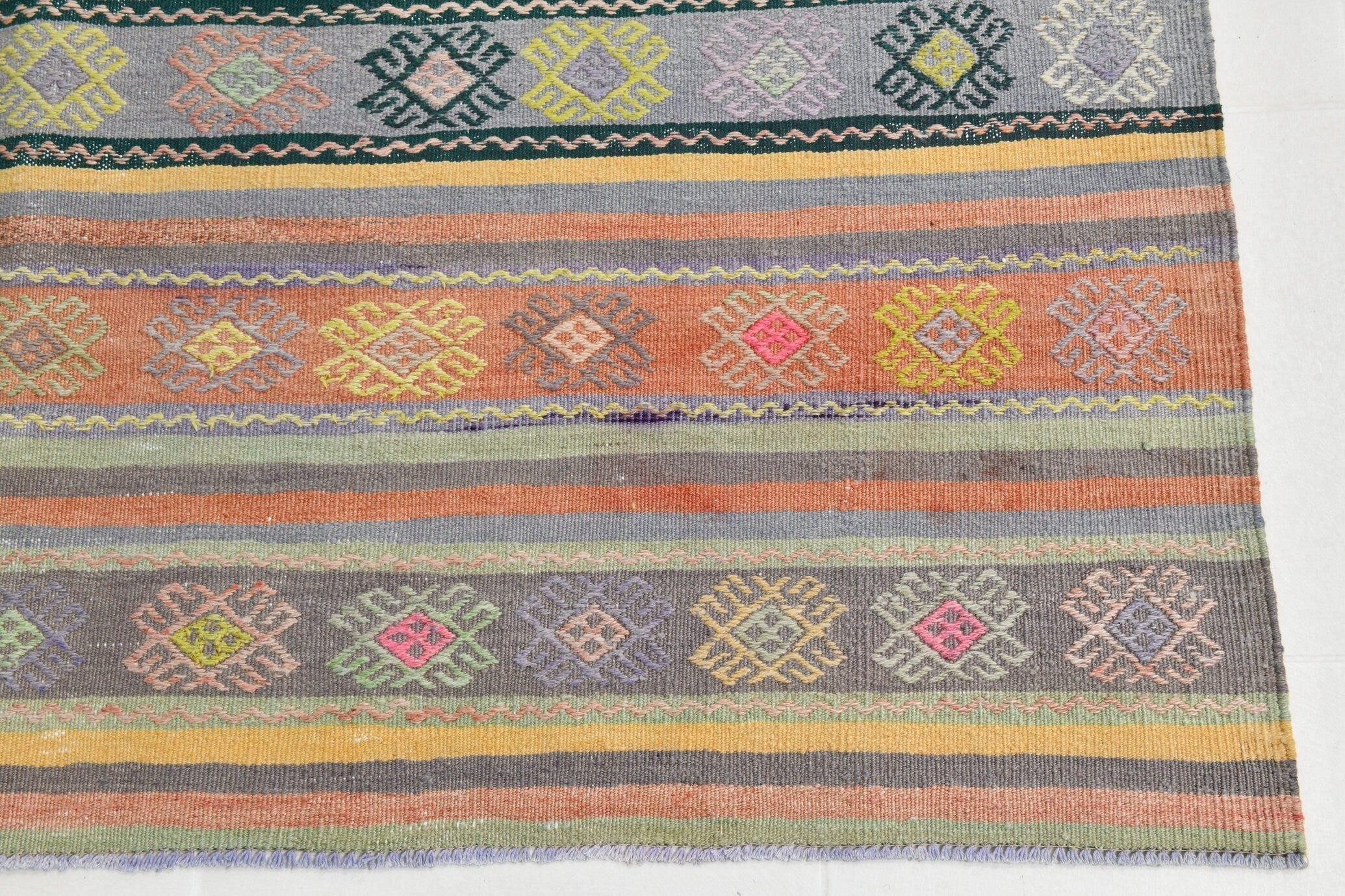 Turkish Kilim Old Rug 9’2’ x 5’10’