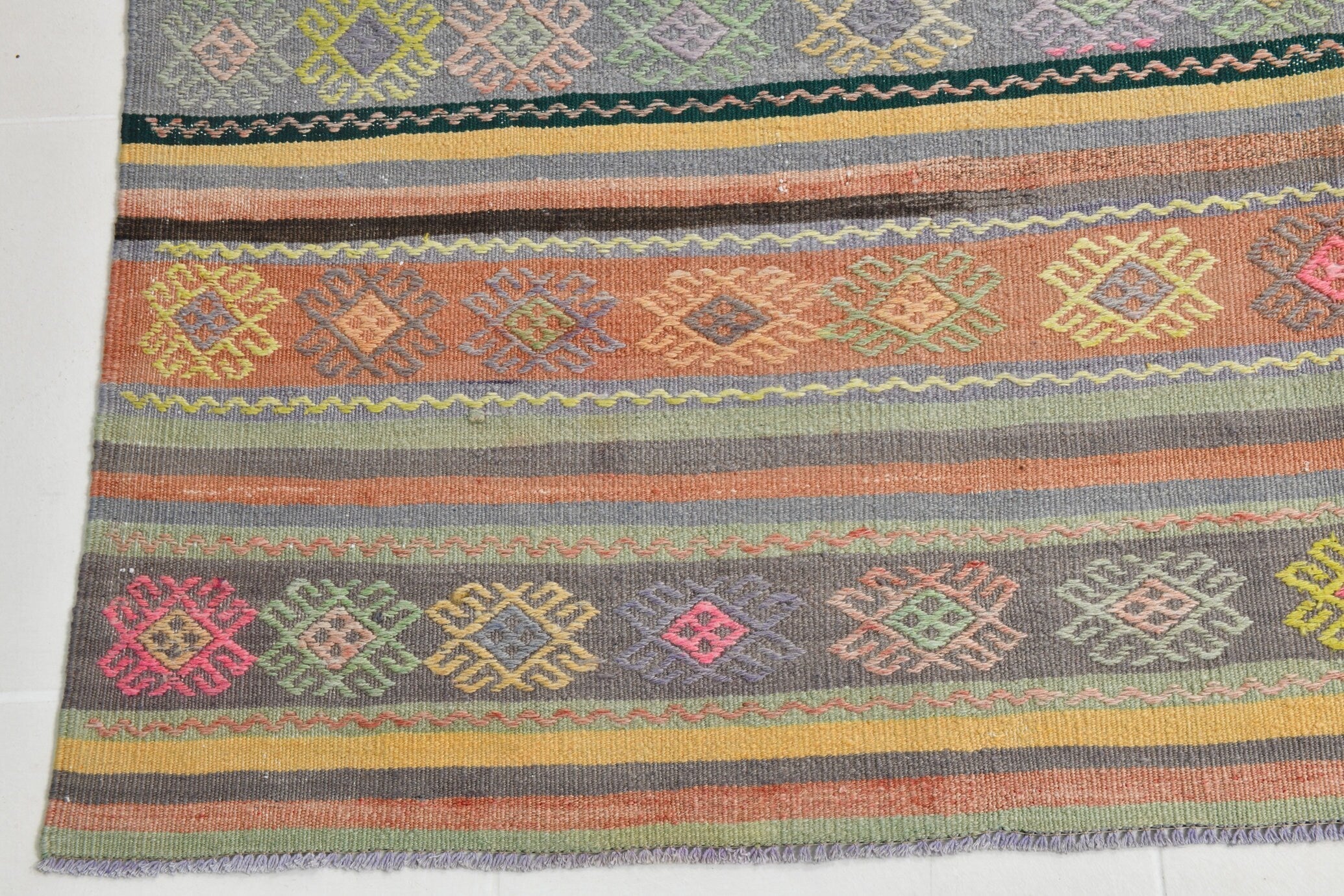 Turkish Kilim Old Rug 9’2’ x 5’10’