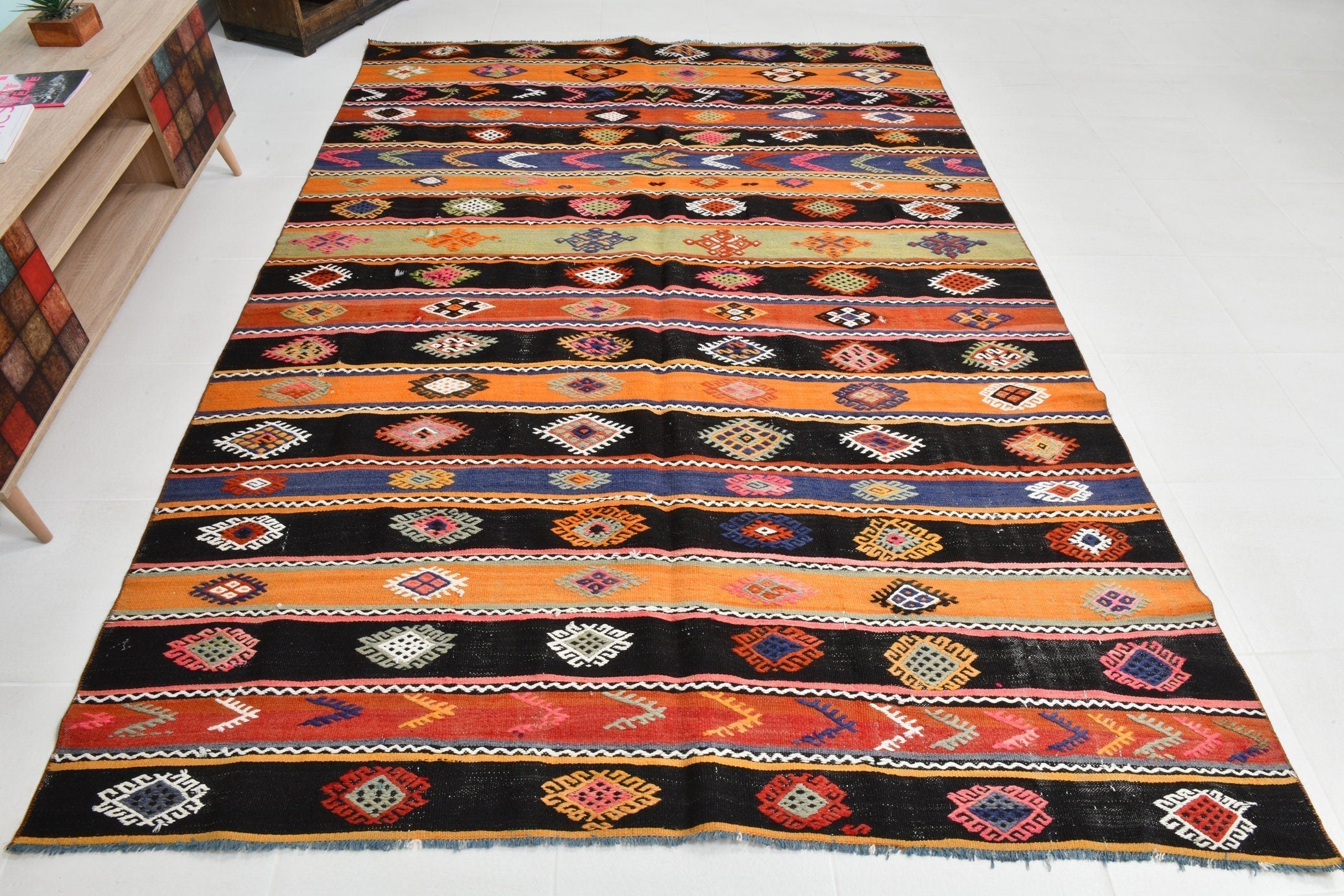 Turkish Kilim Old Rug 9’3’’ x 6’6’’