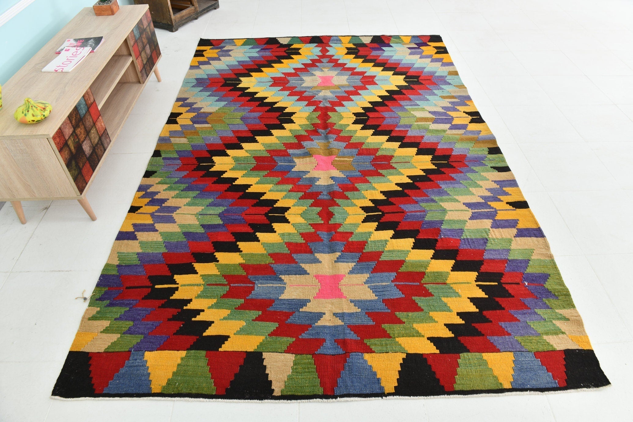 Turkish Kilim Old Rug 9’5’’ x 6’1’’