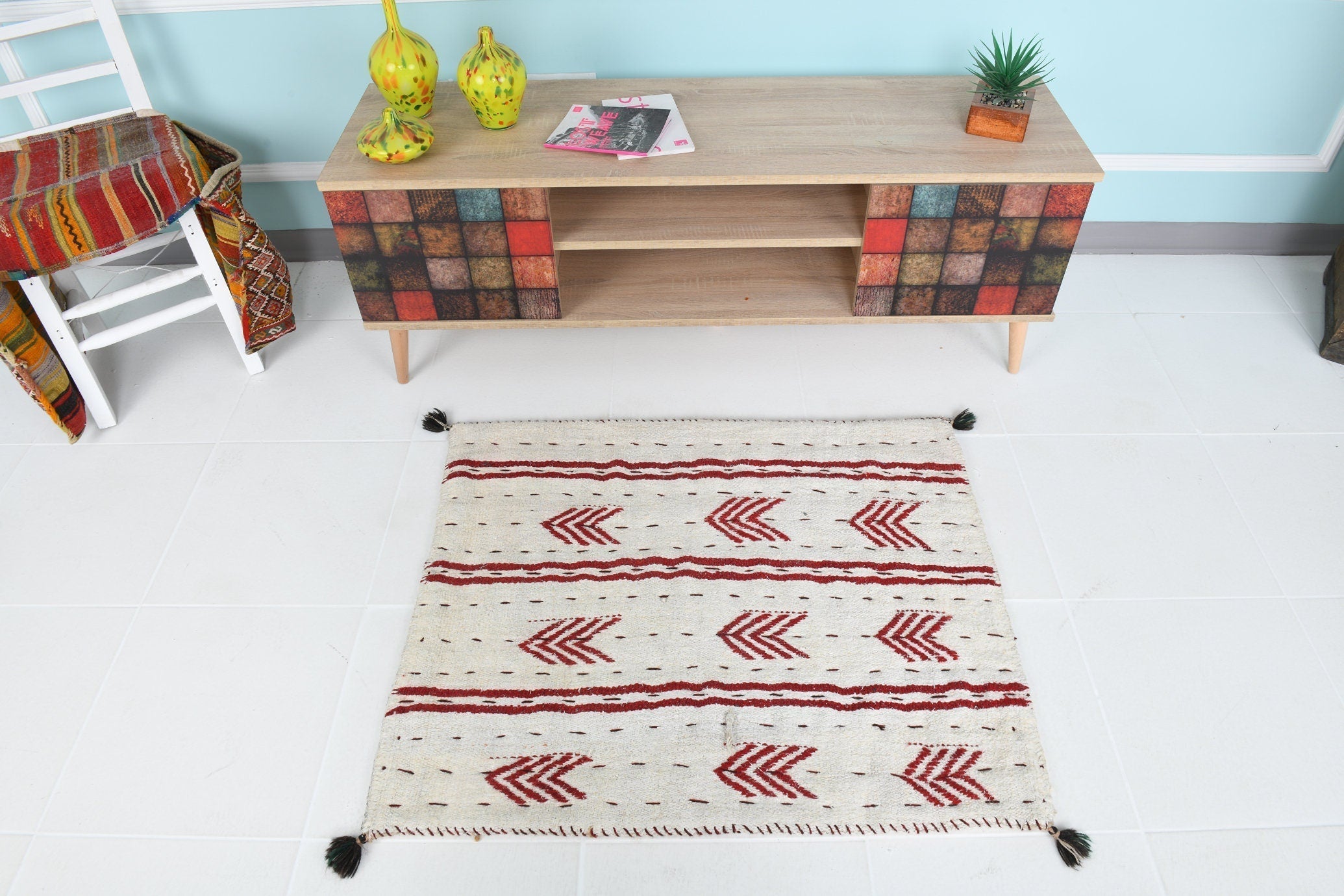 Turkish Kilim Patchwork Rug 7’10’ x 5’6’