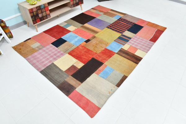 Turkish Kilim Patchwork Rug 8’1’’ x 6’2’’