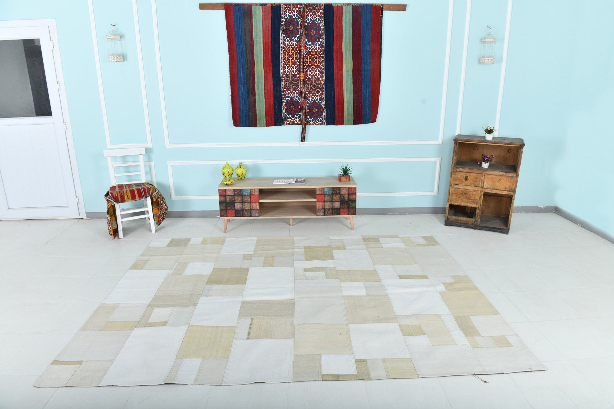 Turkish Kilim Rug 9’3’ x 6’11’