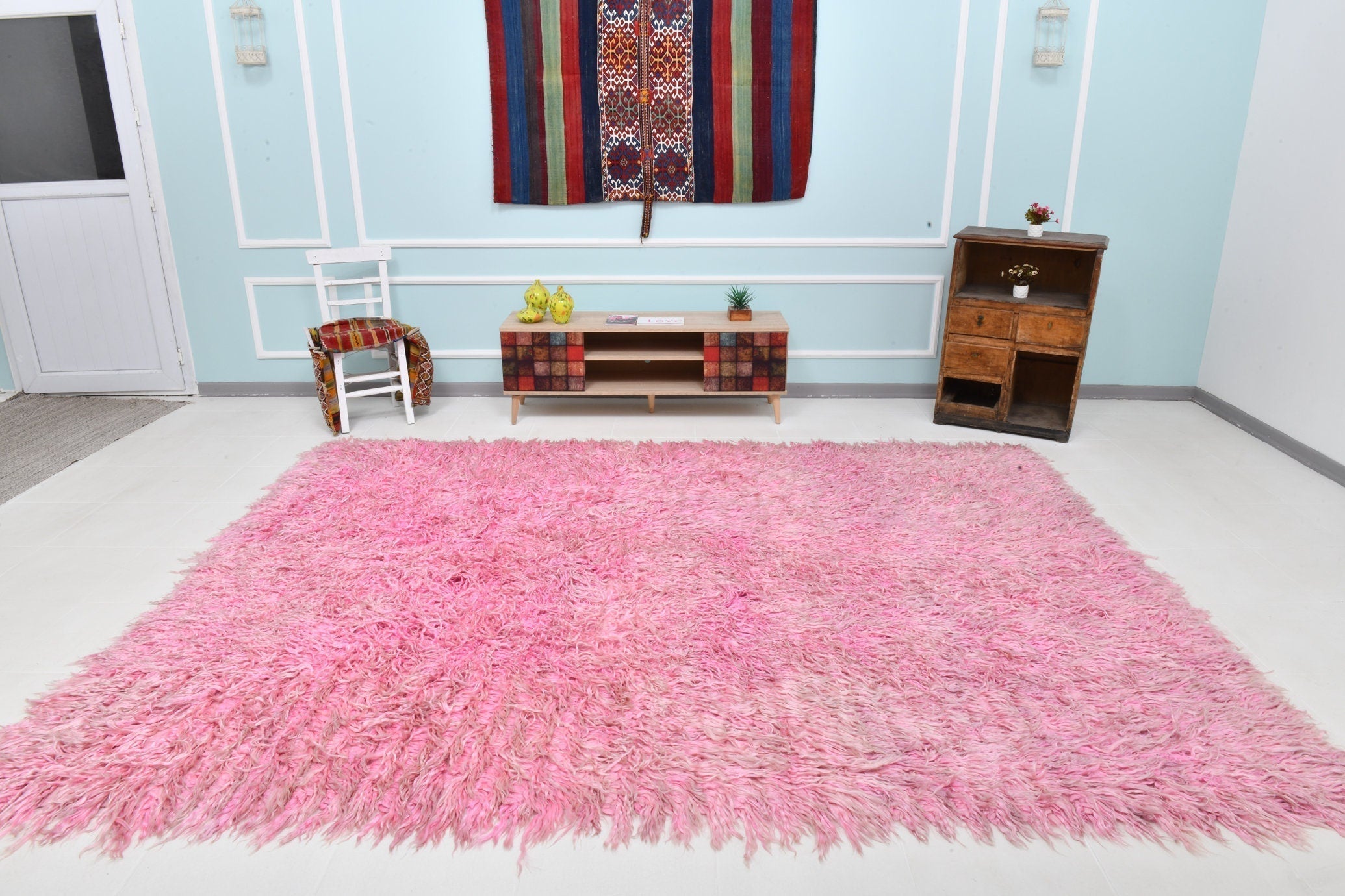 Turkish Tulu Filikli Kilim Rug 10’11’ x 7’12’