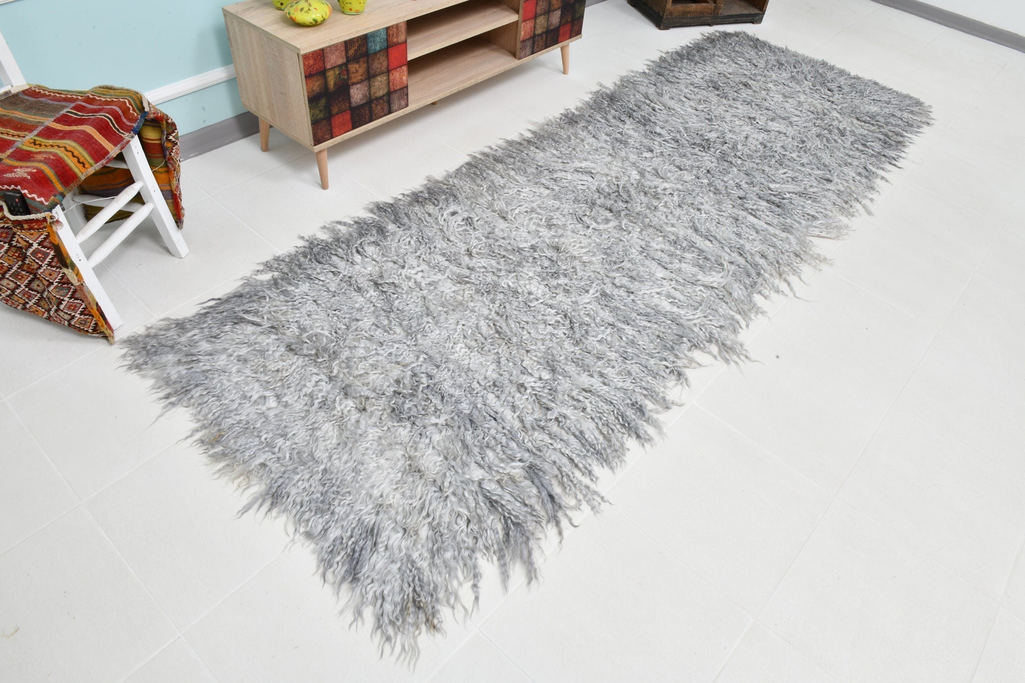 Turkish Tulu Filikli Kilim Rug 3’2’ x 10’4’