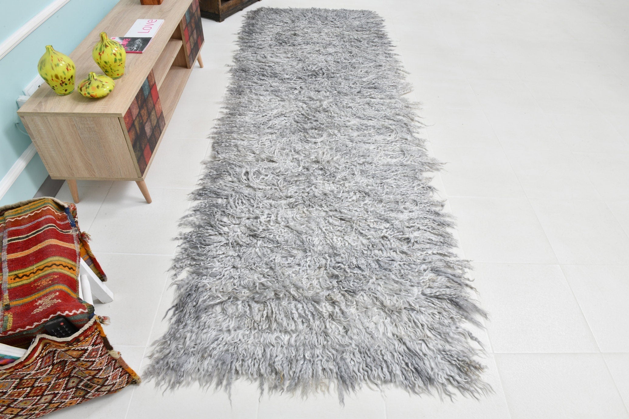 Turkish Tulu Filikli Kilim Rug 3’2’ x 10’4’