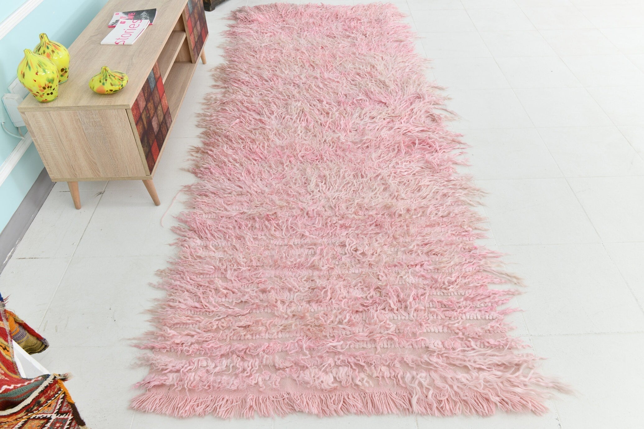 Turkish Tulu Filikli Kilim Rug 3’7’ x 10’2’