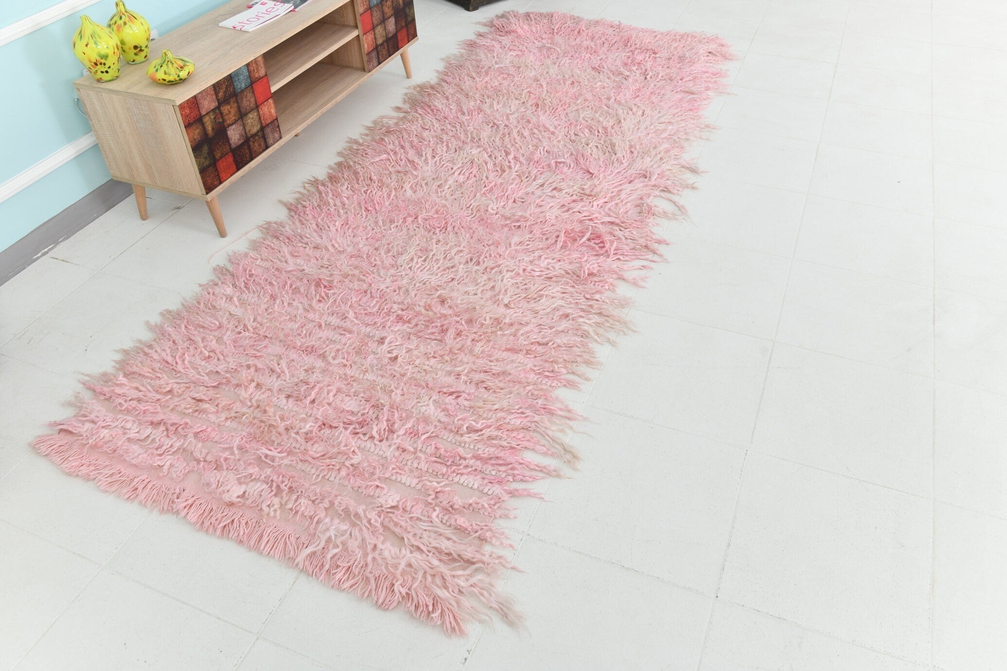 Turkish Tulu Filikli Kilim Rug 3’7’ x 10’2’