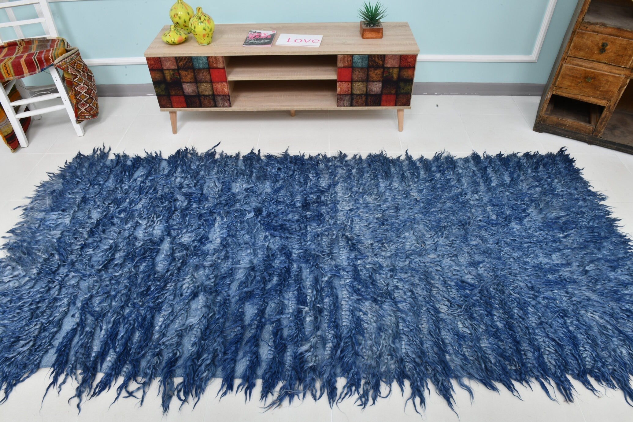 Turkish Tulu Filikli Kilim Rug 4’0’ x 8’9’
