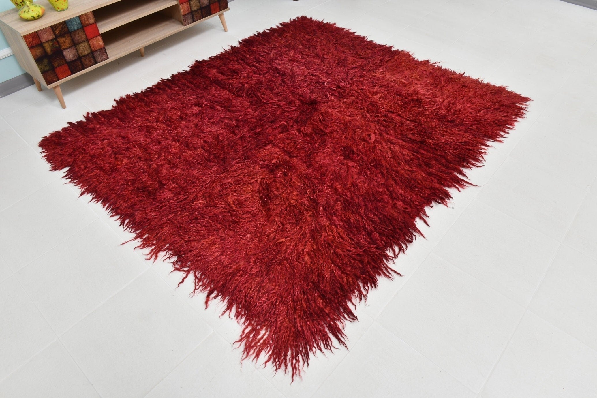 Turkish Tulu Filikli Kilim Rug 6’8’ x 5’11’