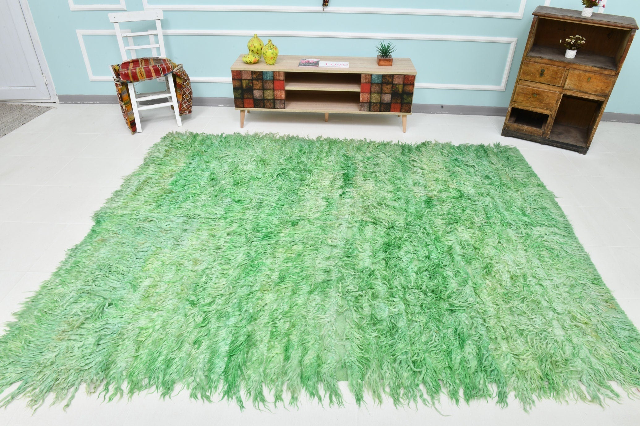 Turkish Tulu Filikli Kilim Rug 8’10’ x 6’10’