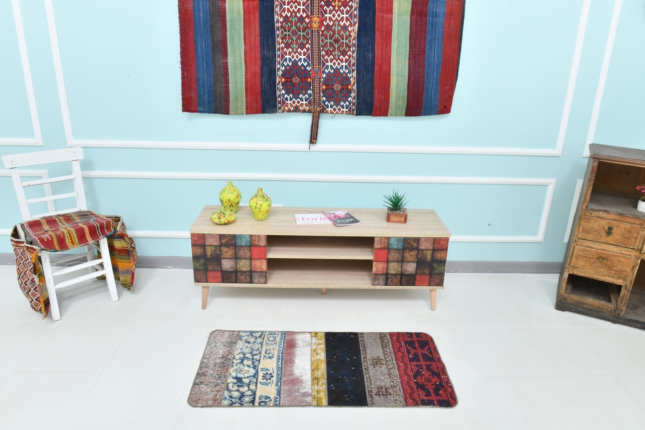 Turkish Vintage Doormat 1’10’ x 3’10’
