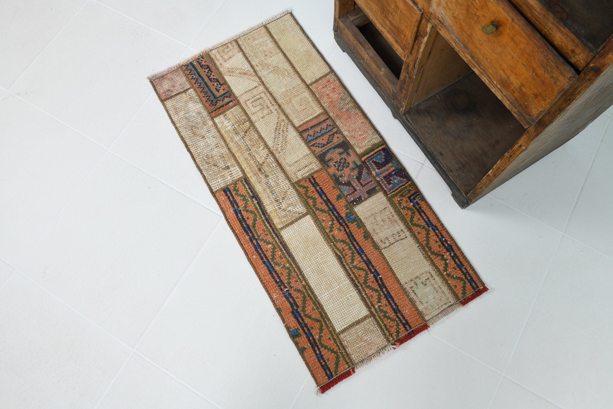 Turkish Vintage Doormat 1’7’ x 3’3’ Small Brown