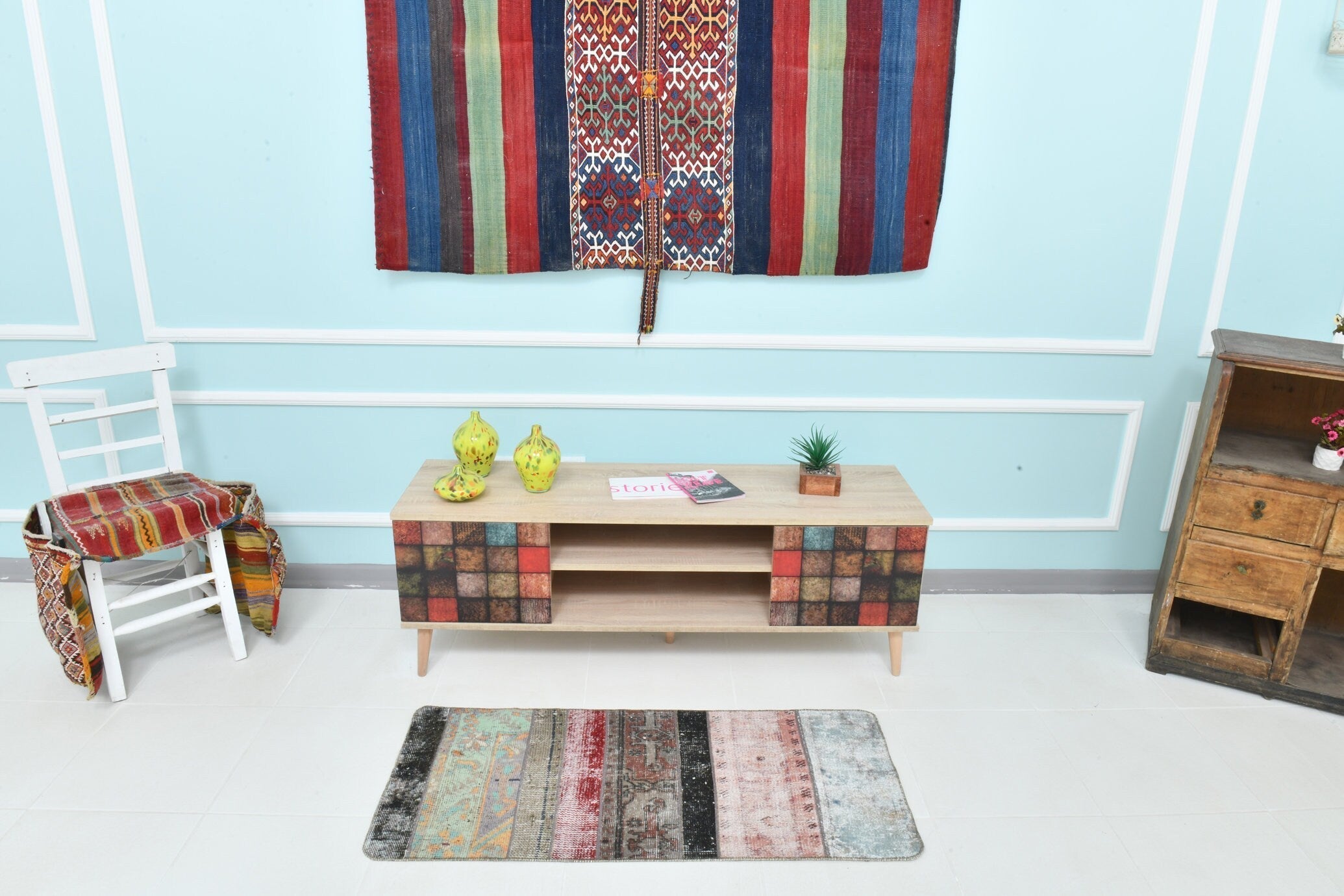 Turkish Vintage Doormat 1’9’ x 3’11’