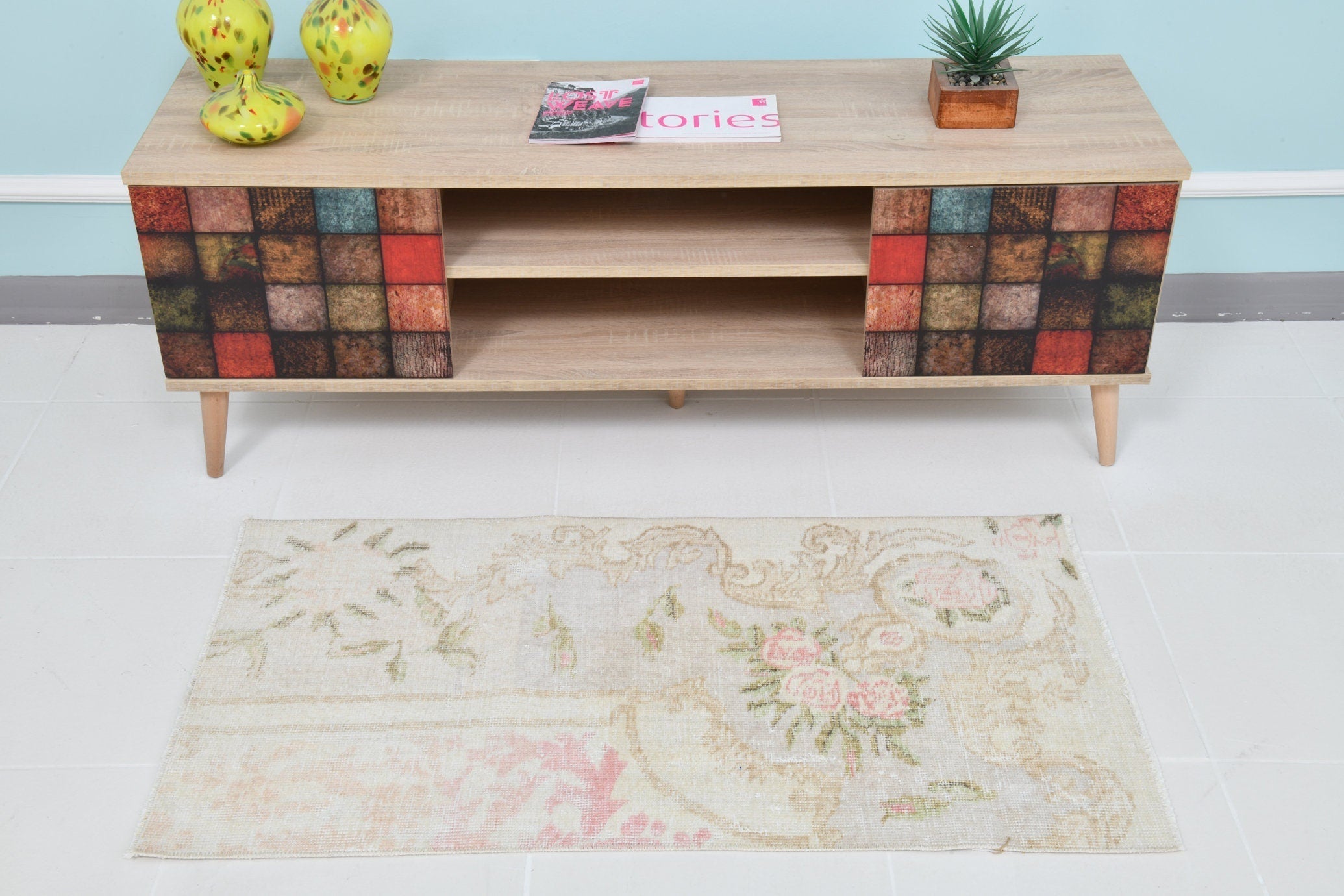 Turkish Vintage Doormat 3’10’ x 2’9’