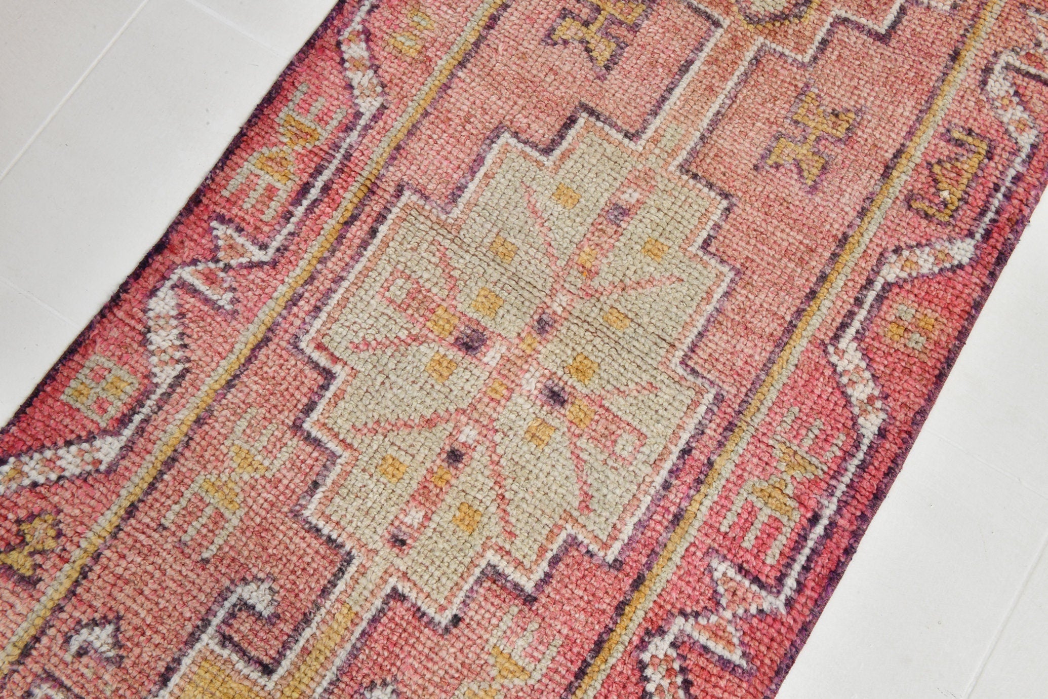 Turkish Vintage Herki Rug 10’10’ x 2’9’